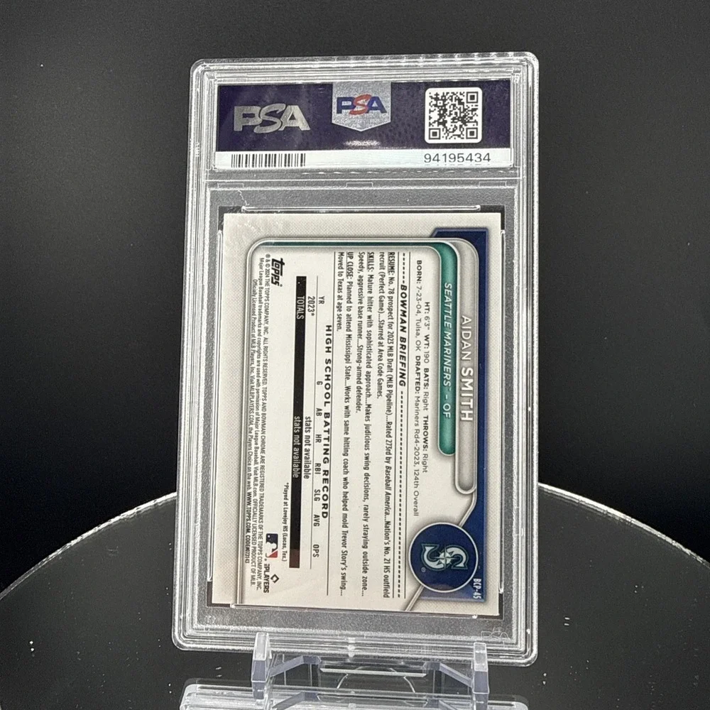 2024 Bowman Chrome Mega Box Aidan Smith 1st Blue Refractor /150 PSA 9